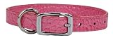 Croco - Faux Crocodile Leather Collar - 3/4 in. x 16 in. - Pink