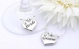 Bride and Groom Wine Glass Charms - personalized Wedding Gift