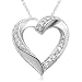 10k White Gold Diamond Heart Slider Pendant (1/2 cttw, I-J Color, I2-I3 Clarity), 18