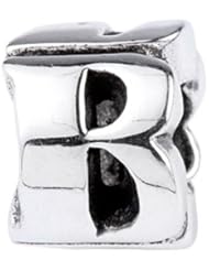 SilveRado (tm) SRM038 Sterling Silver Letter B Bead / Charm
