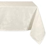 DII Machine Washable, Dinner and Holiday Tablecloth 52 x 90", Holiday Trees, Winter White, Seats 6 to 8 people
