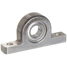 Spyraflo PB1-63800HZZ Miniature Ball Bearing Pillow Block, 2 Bolt Holes, 10 mm Bore Diameter, Precision, Aluminum