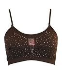Stone Set Seamless Brown Bra Inserted Bra Cups