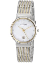Skagen Womens 355SSGS White Label Analog Display Analog Quartz Silver Watch
