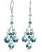 Beautiful Genuine Swarovski Crystal Chandelier Earring in Ziron - Blue Color Combination, Sterling Silver(3142)
