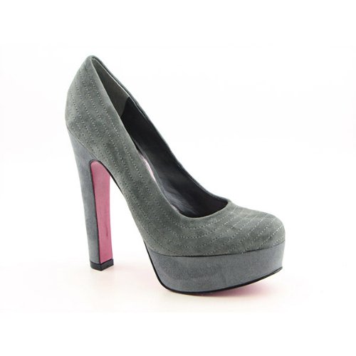 Paris Hilton Tamika Womens SZ 7.5 Gray Dark Grey Platforms Wedges Shoes