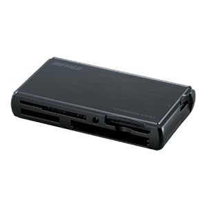 【クリックで詳細表示】iBUFFALO TurboPCEX対応 カードリーダ シャイニーブラック Black 黒 3倍速 USB2.0バスパワーモデル BSCR14U2BK