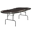 96" Black Texas Holdem Hold'em Poker Table 10 Player Speed Cloth Casino Non Fold