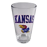 Kansas Jayhawks Glass Pint New Ku W/ Jh