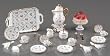 Reutter Porcelain Gold Crosshatch Miniature Tea Servic