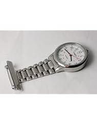 Timex Womens Classics Nurses Fob Tunic White INDIGLO Dial Stainless Steel Pin Watch T24601