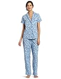 Dearfoams Women's Short Sleeve Piped Notch Pajama