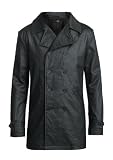 MENS SLIM FITTING COATED DENIM DOUBLE BREASTED TRENCH COAT