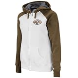 NFL Women's Cleveland Browns Sport Princess Long Sleeve Raglan Full-Zip Fleece Hoodie (White/Classic Brown Heather, Medium)