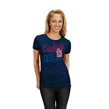 MLB St.Louis Cardinals Women's Short Sleeve Crew Neck Tee (Athletic Navy, Large)