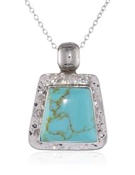 Hammered Sterling Silver Abstract Pendant Necklace, 18"