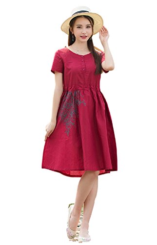 ふんわりコットンワンピース Ａラインワンピース チュニック デートに最適 女子力ＵＰワンピース mz012