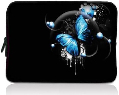 Blue Butterfly Soft 7" 8" 8.2" Notebook Sleeve Bag Case Cover Pouch For 7in HKC Capacitive Touchscreen Tablet/Apple iPad mini 7.9 in/Samsung GALAXY Tab P3100 2,7.7"/Kindle Paperwhite/Kindle Touch/Kindle fire HD 7 inch/7" BlackBerry PlayBook /Acer Iconia A100 A101/Google ASUS Nexus 7/Creative ZiiO 7 / 7" Inch Archos Arnova ChildPad 7 / Barnes &Noble NOOK Color 7" /HTC Flyer Tablet Android Ebook Reader PC MID
