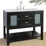 Upperclass Furniture LF51 42'' Sink Chest- Under Mount White Ceramic Sink- Arctic White Granite Counter Top