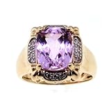 Gold-Exotic: 14K Kunzite and Diamond Ring