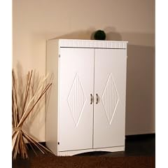 8055-1 - PC Schrank Computerschrank im Landhaus-Stil, in wei�