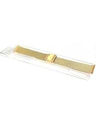 Mesh Watchband & Deployment Buckle Gold Plated 17-22mm