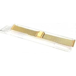 Mesh Watchband & Deployment Buckle Gold Plated 17-22mm