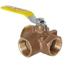 Apollo 70-640 Series Bronze Ball Valve with Stainless Steel 316 Ball and Stem, Two Piece, 3-Port Diverting, Lever, NPT Female