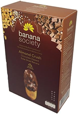 Banana Society Almond Crush Cholate Dipped Solar Dried Banana 6.35 Oz.