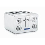 Cuisinart CPT-190 Brushed Stainless-Steel 4-Slice Toaster with Countdown Timer
