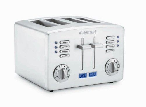 Cuisinart CPT-190 Brushed Stainless-Steel 4-Slice Toaster with Countdown Timer