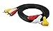 Triple RCA Stereo Audio and Video Cable - Right Angle to Straight 3.2ft / 1 Meter
