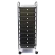 Advantus Corporation Cropper Hopper Home Center Rolling Cart, 10 Drawer Smoke