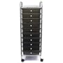 Advantus Corporation Cropper Hopper Home Center Rolling Cart, 10 Drawer Smoke