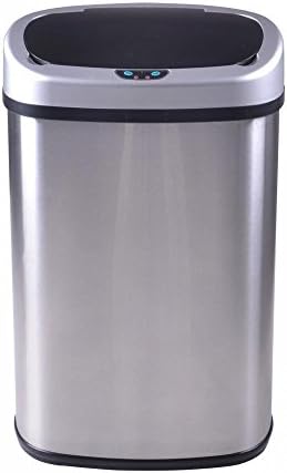 Supper Hot 13-Gallon Touch-Free Sensor Automatic Stainless-Steel Trash Can Kitchen