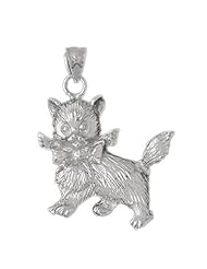 Clevereves 14K White Gold Pendant Kitty Cat 10.9 - Gram(s)