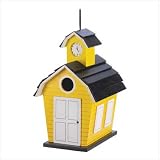 Yellow School Daze Schoolhouse Birdhouse Garden Decor