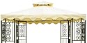 DC America GOT680-BB 10-Foot by 10-Foot Gazebo Replacement Top, 2-Tier, Beige with Brown Trim