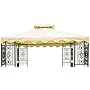 DC America GOT680-BB 10-Foot by 10-Foot Gazebo Replacement Top, 2-Tier, Beige with Brown Trim