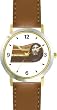 Jesus Christ - Christian Theme - WATCHBUDDY&reg; DELUXE TWO-TONE THEME WATCH - Arabic Numbers - Brown Leather Strap-Size-Large ( Men's Size or Jumbo Women's Size )