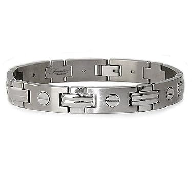 Titanium Men's Link Bracelet with Screws 10mm Wide 8.5 Inches