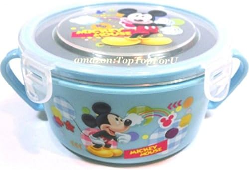 Splittable Leak Proof Mickey Mouse Heat Insulation Stainless Steel Lock Bowl PP Container-Microwave Safe