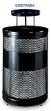 Howard Classics 51 gallon Steel Drop Top with Levelers & Weather Shield Black Waste Receptacle S55ETWS-BK