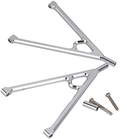 Mxfans Silver Aluminum Alloy SCX0008 SCX0006 Front &amp; Rear Chassis Y-Link For RC1:10 AXIAL SCX10 Buggy Upgrade Parts