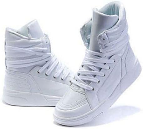 2016 New Fashion Men's Casual High Top Sport Sneakers Athletic Running Shoes (10, White)