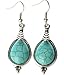 Tagoo Sliver Alloy Tear Turquoise Retro Style Earrings Green