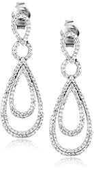 Sterling Silver Diamond Drop Earrings (1/2 cttw, I-J Color, I2-I3 Clarity)