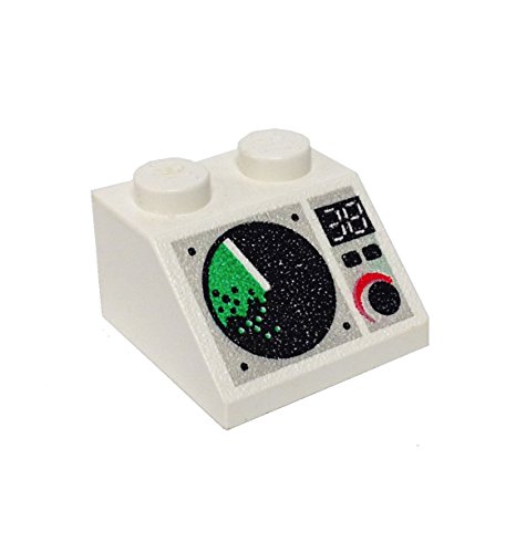 Lego Parts: Slope 45º 2 x 2 Decorated with Radar Screen Pattern (White)