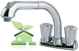 cleanFLO Eco Friendly Chrome Finish Kitchen Or Laundry Sink Faucet With Pull Out Spray Head