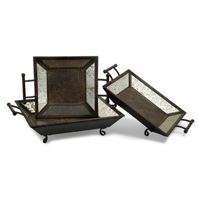 IMAX Mirror Tray, Set of 3